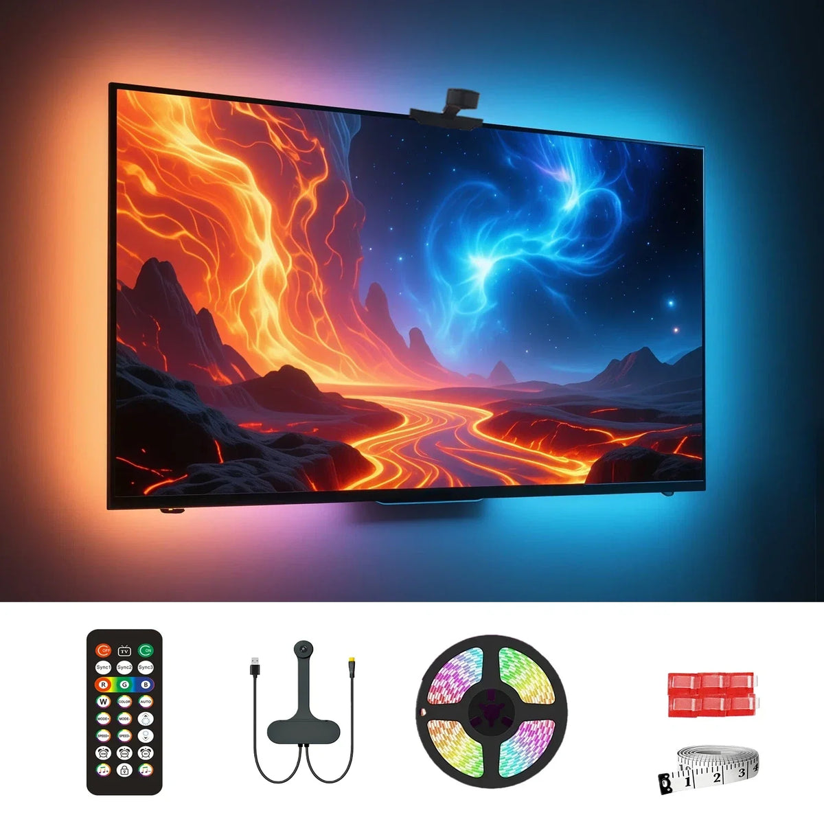 WACUAAO AI Sync LED TV Backlight with Camera Music Sync USB 