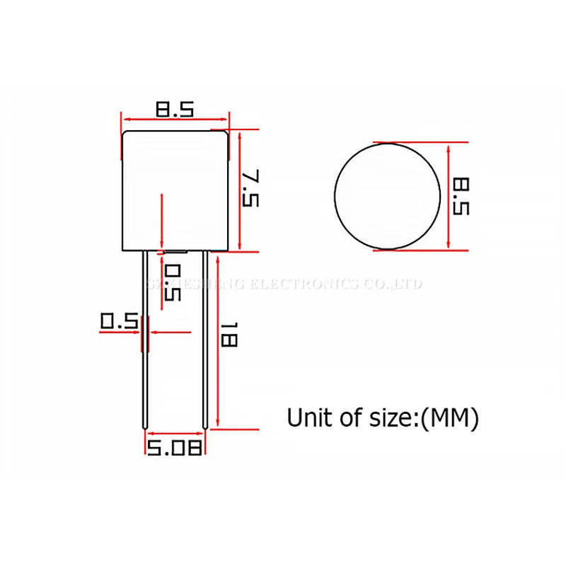 100PCS 382 Cylindrical Plastic Fuse Assortment Kit T500mA-T1