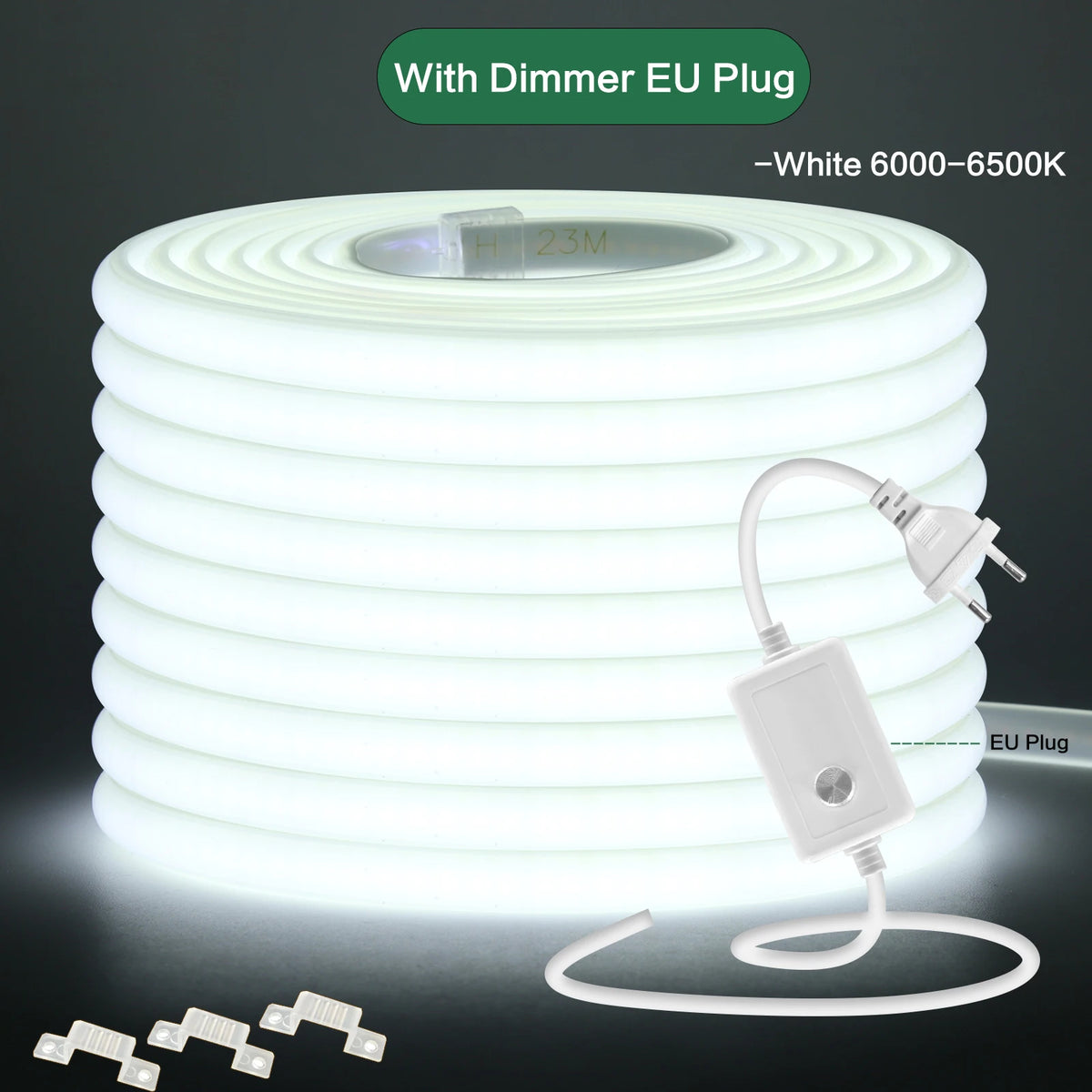 220V Dimmable COB LED Neon Strip Light With Switch/Dimmer Plug Waterproof 288Leds/M High Quality Neon Strip Garden Home Lighting