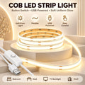 High Density COB LED Strip USB Button Switch Soft Uniform Li