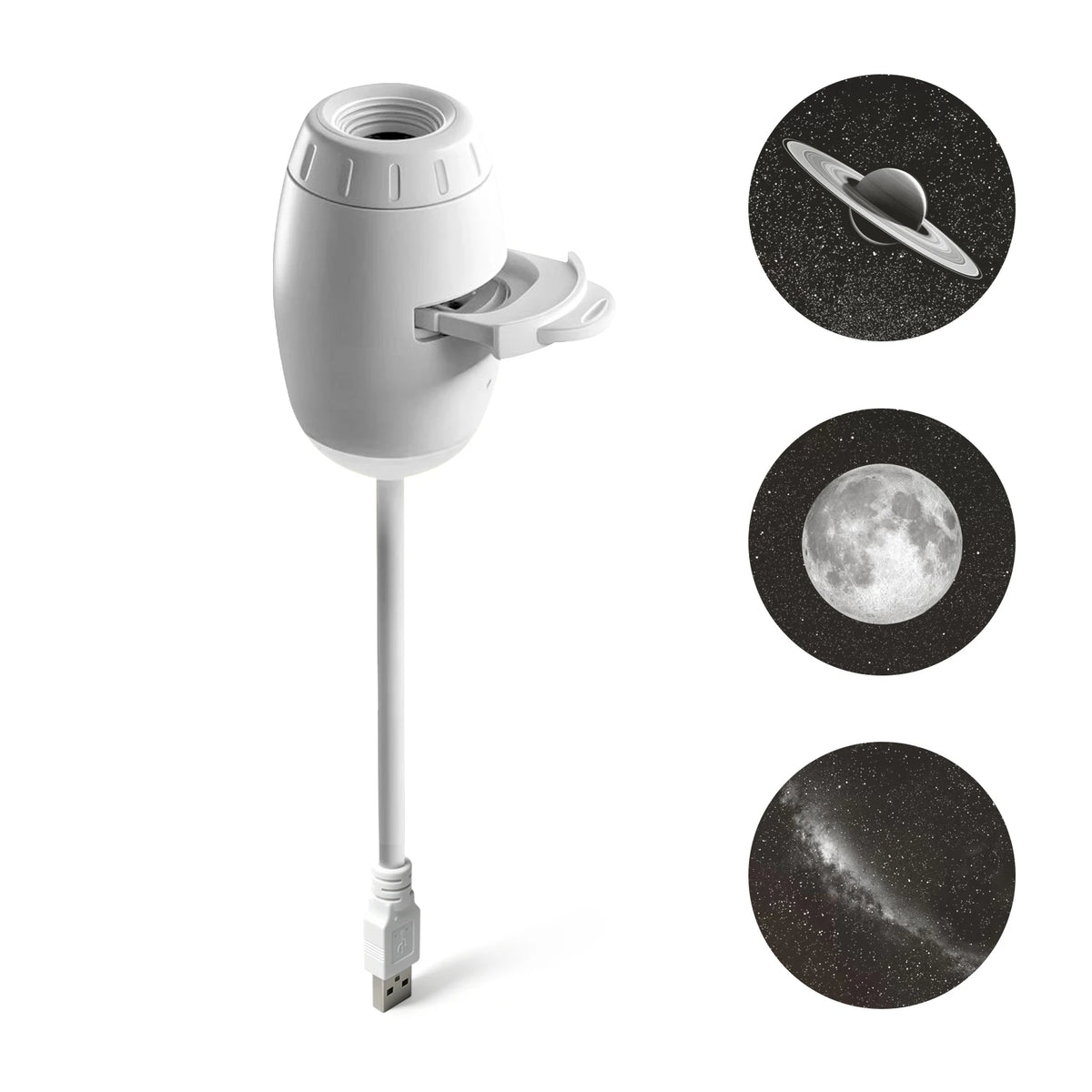 2 in 1 USB Projection Lamp Manual Focus Projector Light Car Ambient Light Room Starry Star Romantic Saturn Galaxy Night Lights