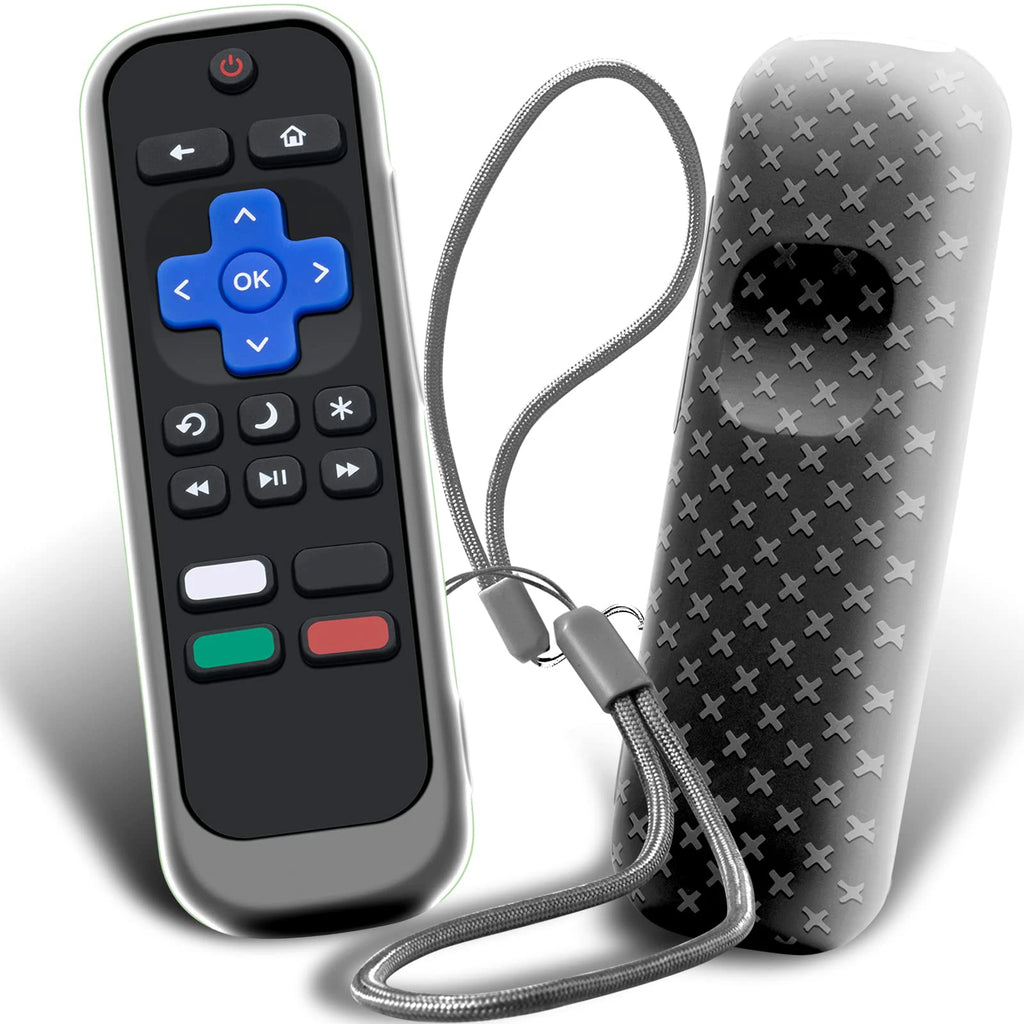 Case for Roku Remote Universal Replacement Controller Silicone Sleeve Skin Glow in The Dark(Red and Black Not Glow)