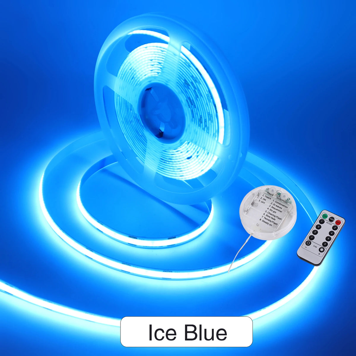 3AA Battery Box 5V COB LED Light Strip With Remote Blue White Yellow Warm Red 8MM PCB Flexible Adhesive Tape Room Kitchen Decor