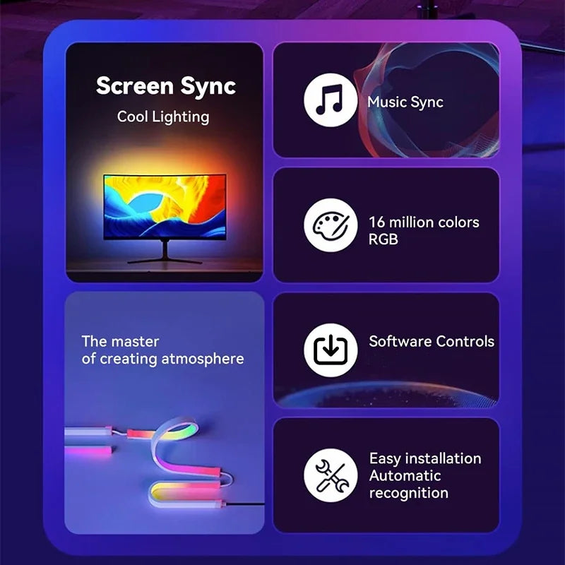 Computer Screen LED Sync Light Smart Gaming Strip Light Moni