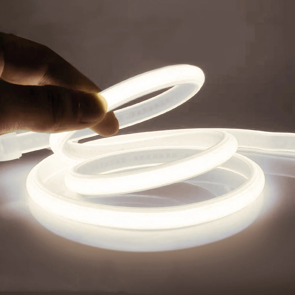 110V 220V Cob LED Tape Outdoor Waterproof Christmas Decor 5/10/20/30M Neon Led Strip with Switch Garden Lights For Kitchen Room