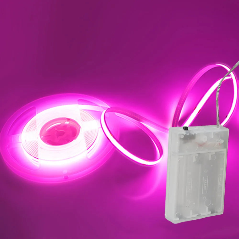 8mm PCB COB LED Strip DC5V 3AA Battery Powered 320LEDs/M Warm Natural Cool White Flexible Tape for Cabinet TV Bedroom Backlight