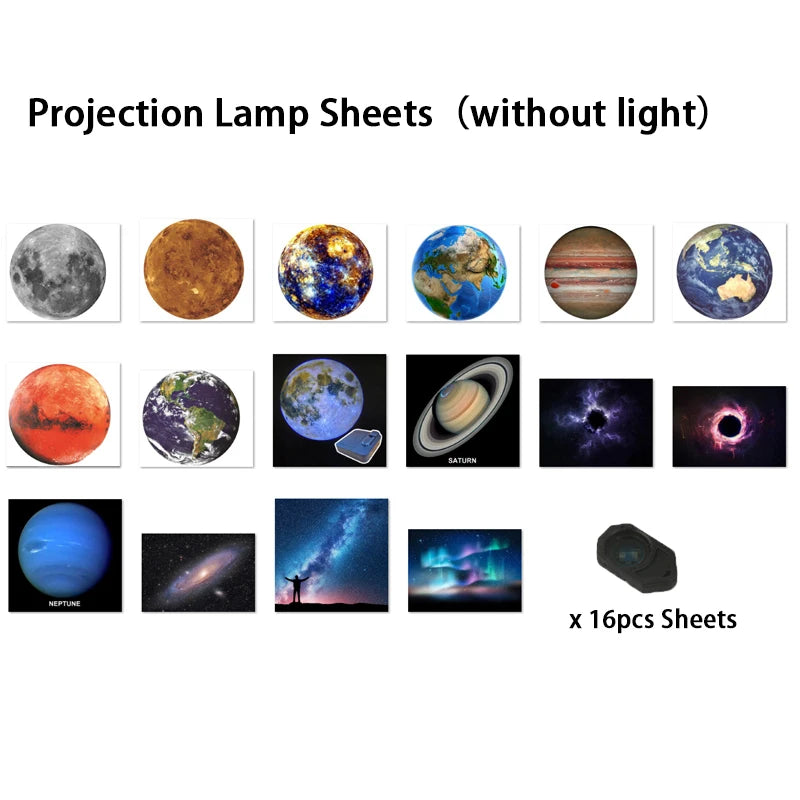 16pcs Projection Lamp Sheets Decoration Indoor Projector Light Pictures Reusable Holiday Party Lighting Decorative Replacement