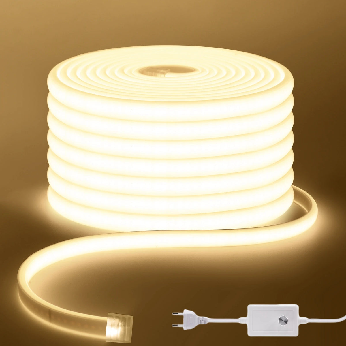 COB LED Strip Light With EU Switch/Dimmer Plug 220V 230V 240V Waterproof IP65 Tape Kitchen Cabinet Lamp 3000K 4000K 6000K Ribbon
