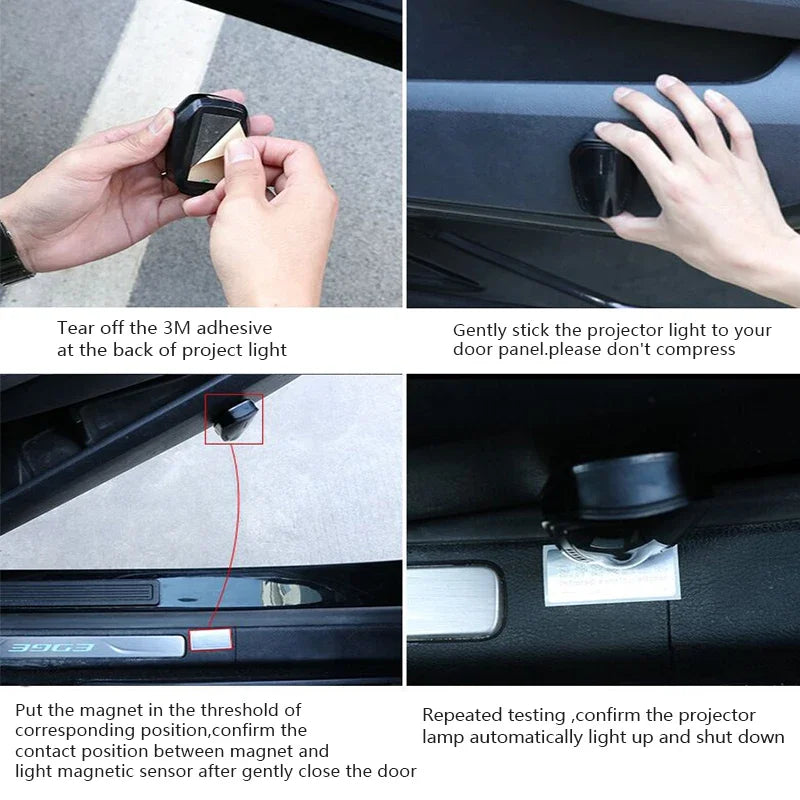 Novelty Car Logo Door Welcome Light Rechargeable Led Cartoon