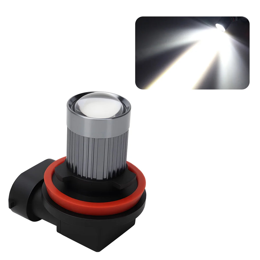 2pcs New Laser Projector Mini Lens Car H7 LED 9005 9006 Super Bright Headlight 12V H11 Car Anti Fog Lamp Bulbs DRL 6000K White