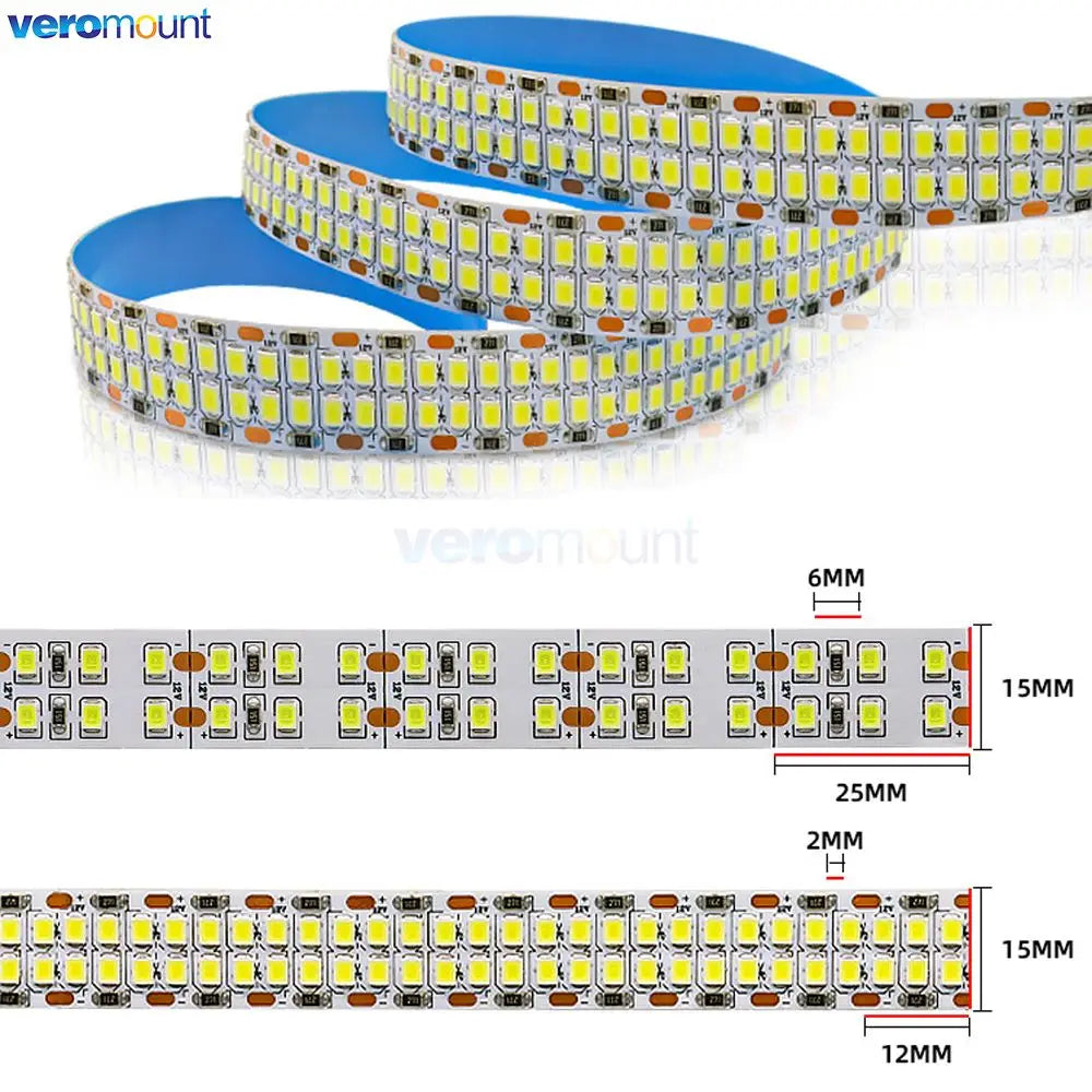 5m Double Row 2835 Flexible LED Strip 240leds/m 480leds/m Co