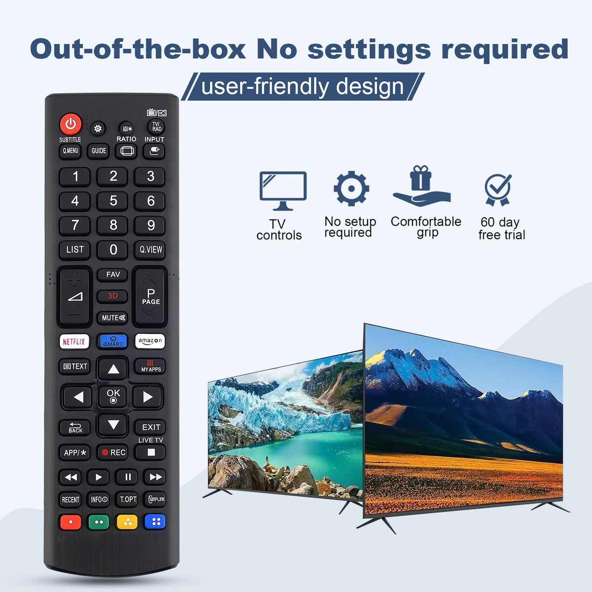 Universal Remote Control for Smart TV LCD LED OLED UHD HDTV 