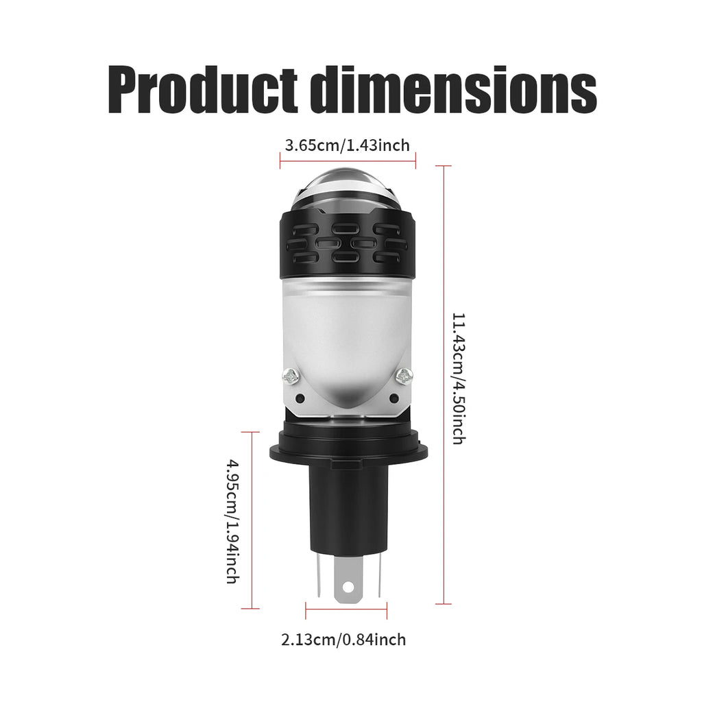 2x H4 LED Motorcycle Headlight Bulbs Super Bright Spotlight 
