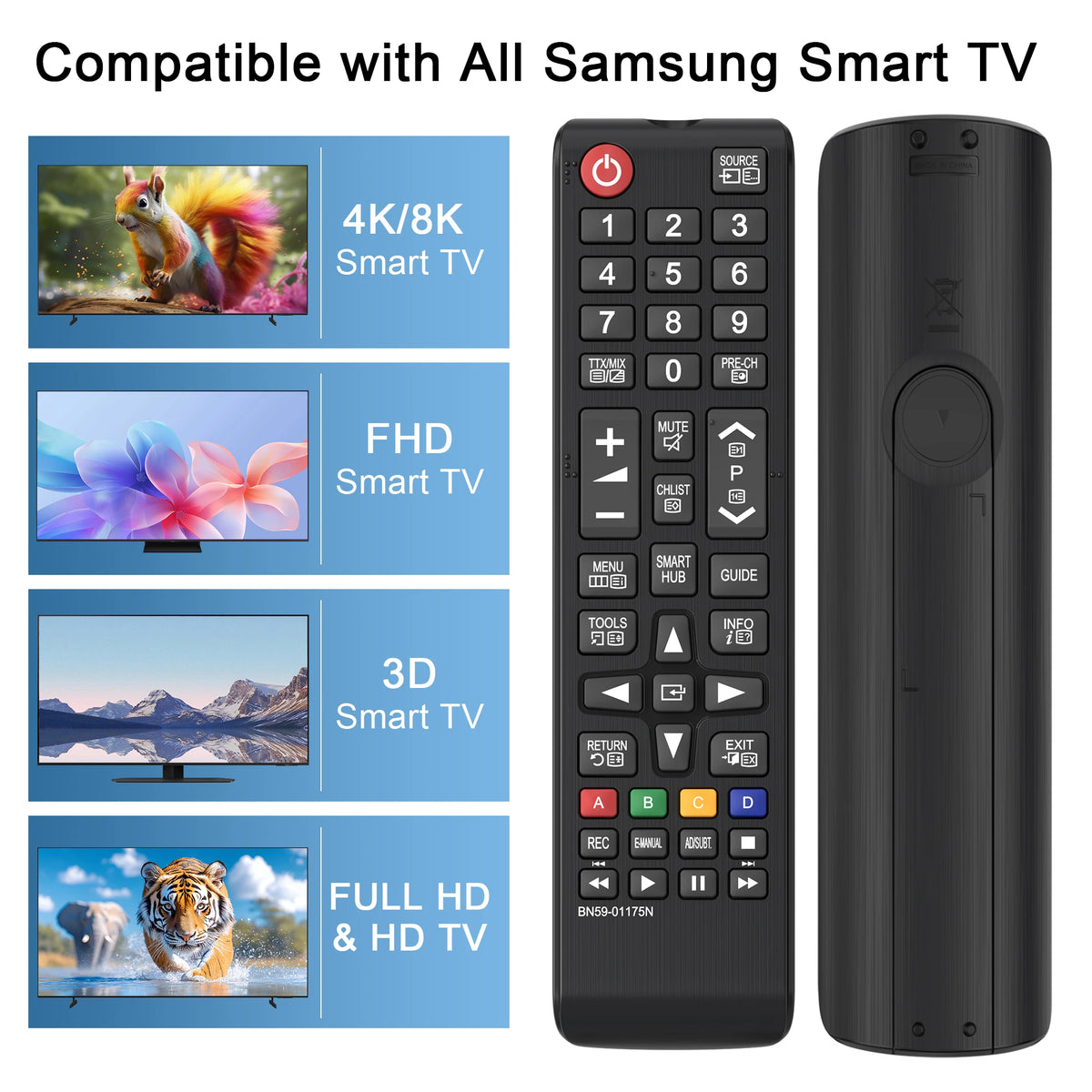 BN59-01175N Universal Remote Control Replacement For Samsung