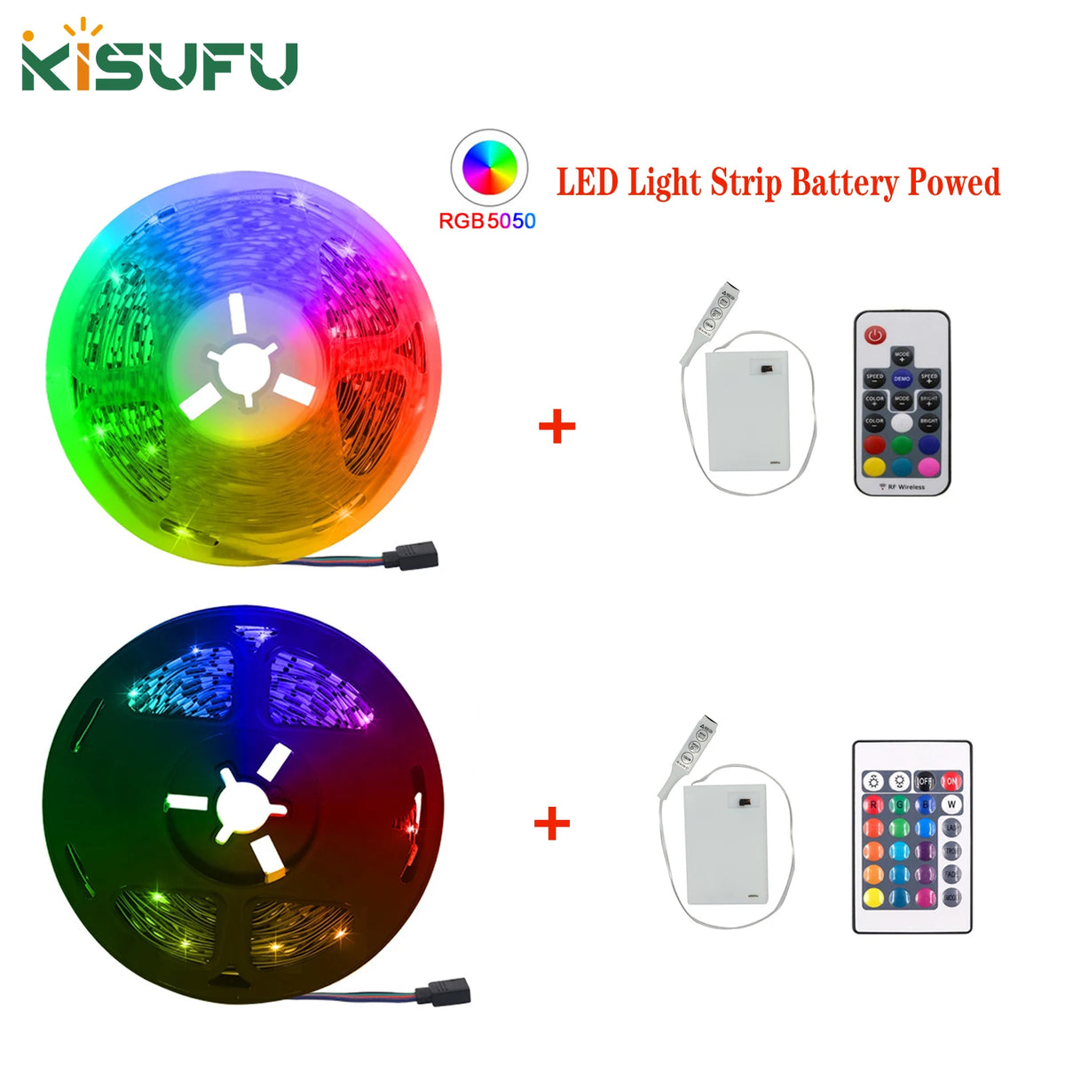 Battery Powed RGB LED Strip DC5V 5050 30LEDs/m IP21/IP65 Wit
