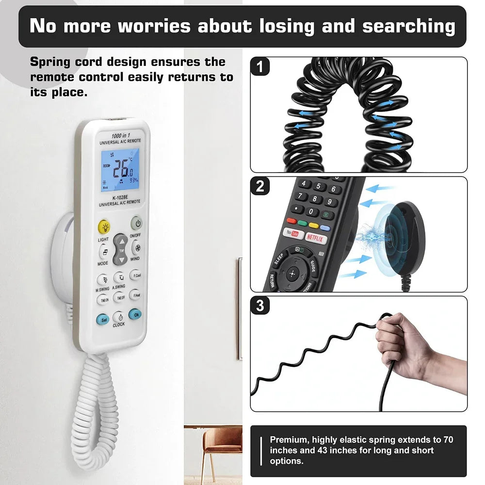 Magnetic Remote Control 1/2PCS Holder with Spring Ropes Anti