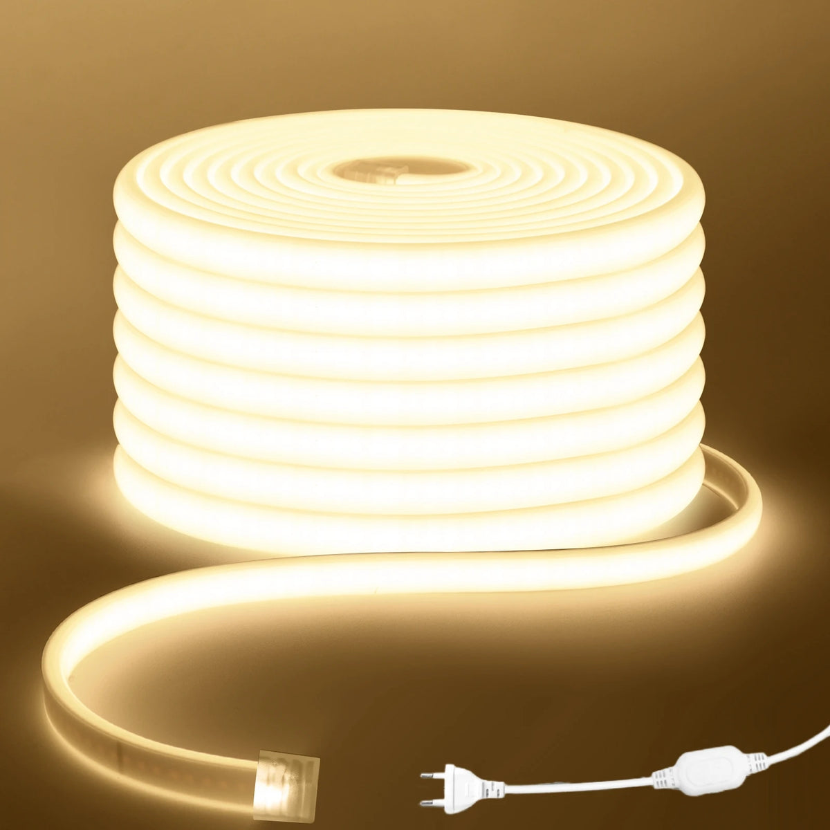 COB LED Strip Light With EU Switch/Dimmer Plug 220V 230V 240V Waterproof IP65 Tape Kitchen Cabinet Lamp 3000K 4000K 6000K Ribbon