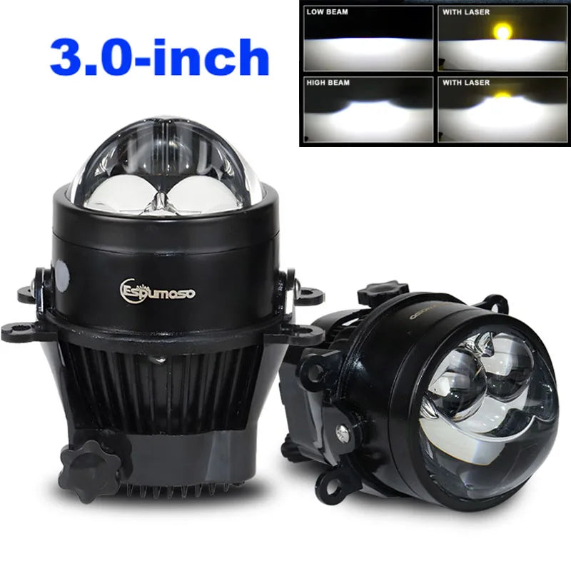 Universal 3Inch Bi-led Fog Lights H1 Hb3 H8 9005 Led Project