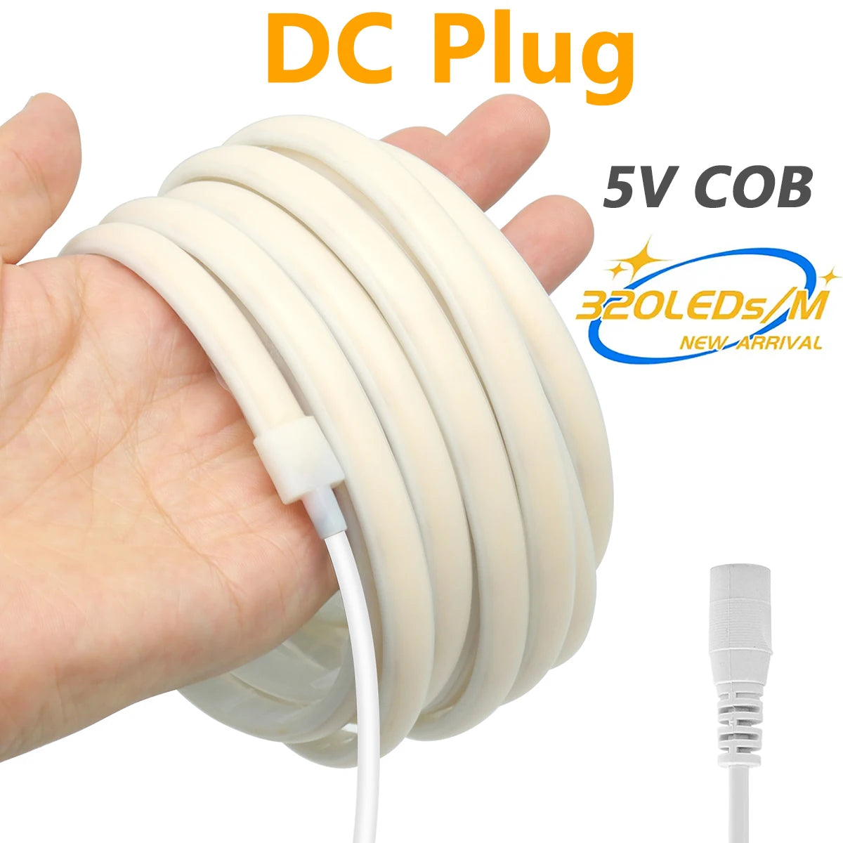 Dimmable 5V COB Neon LED Strip Light 320LEDs/m USB Switch/Touch/Sensor IP67 Waterproof Flex Mirror TV Backlight Kitchen Lighting