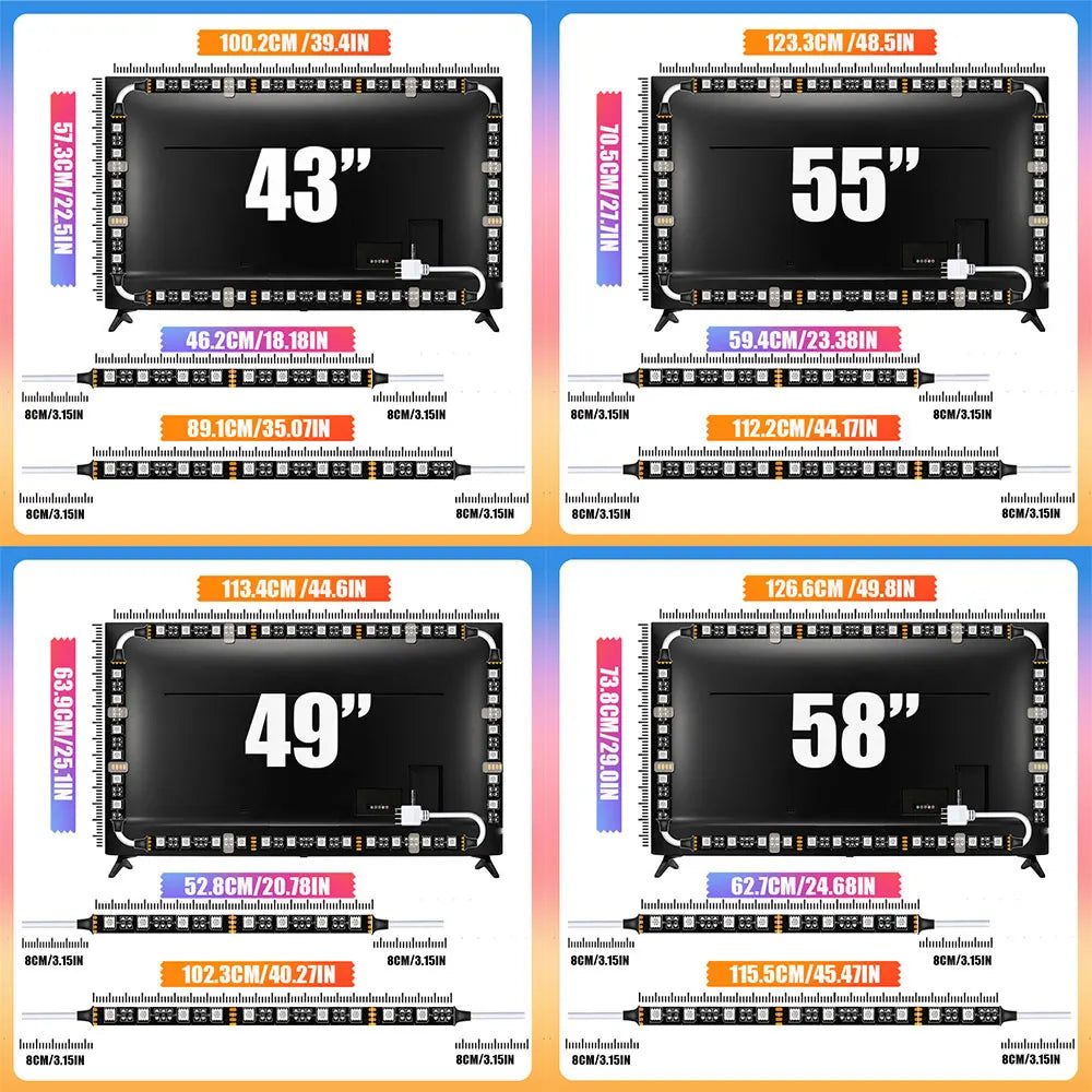 LED Strip Lights RGB 5V TV Led Backlight Strip 30Leds/M Led 