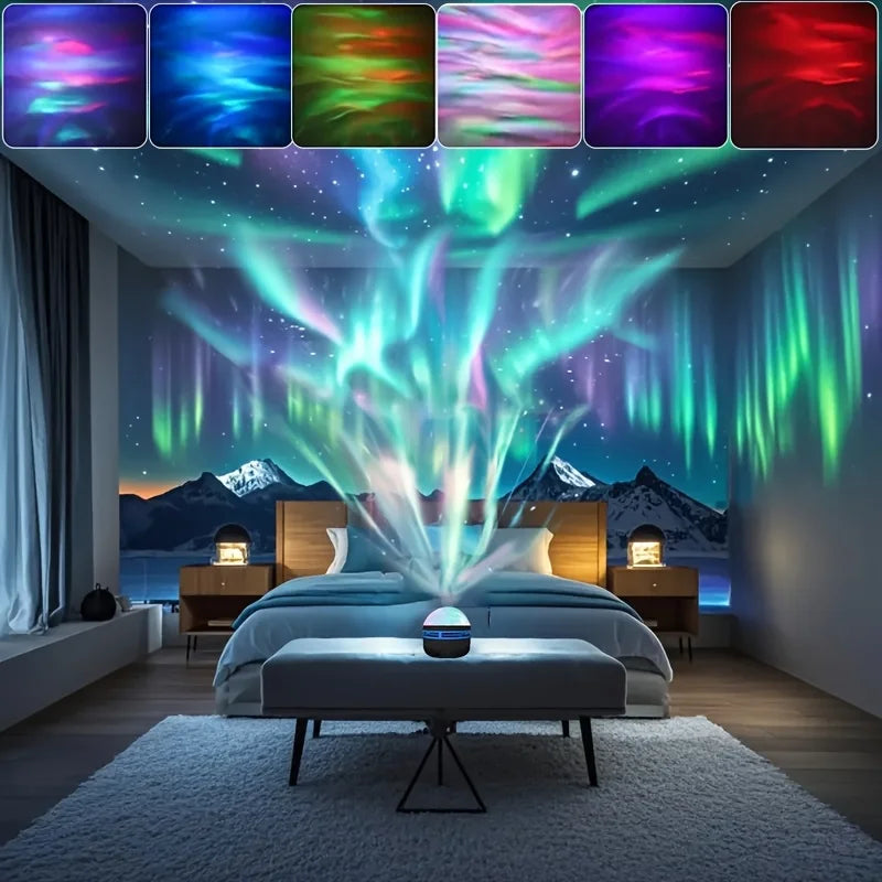 1pc Northern Lights LED Atmosphere Projector 7 Modes Starry 