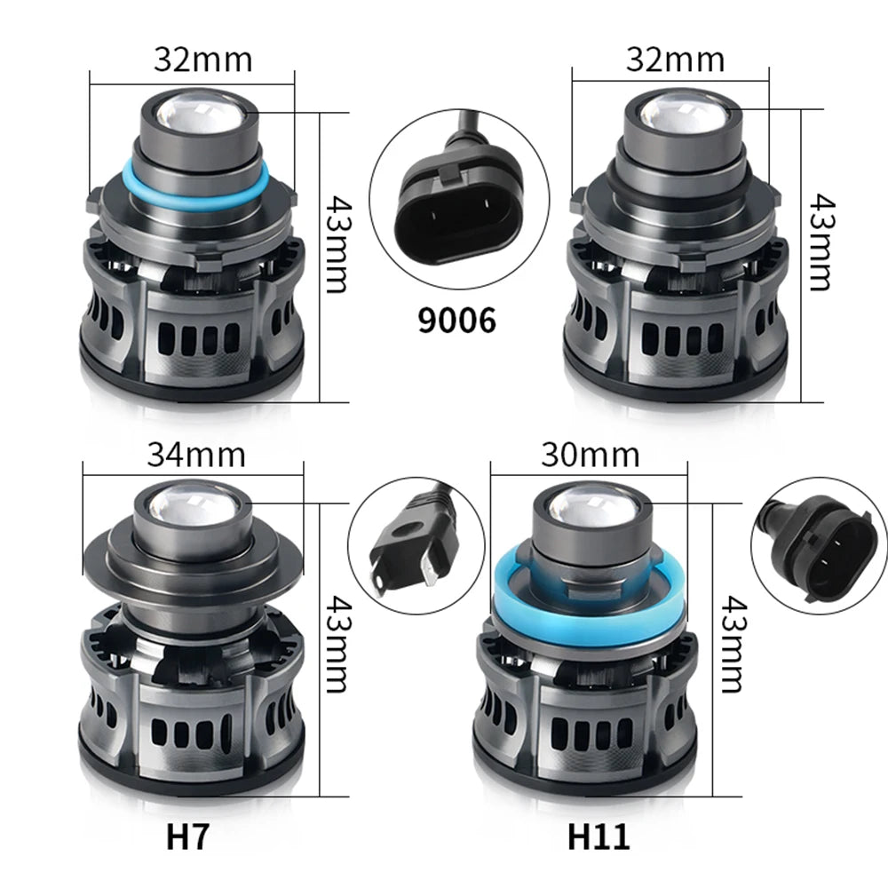 2Pcs Car Laser H8 H11 h7 HB4 9006 LED Light Bulb Project Len