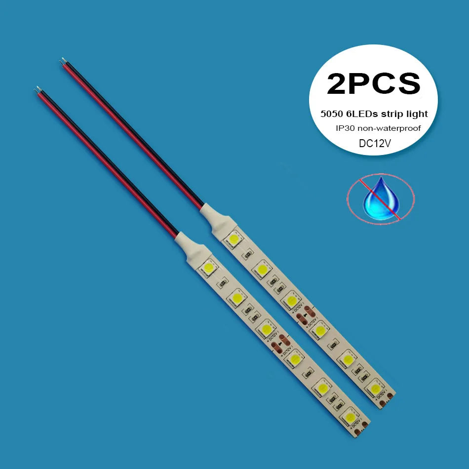 DC12V 5050 LED Strip Light 10cm 6LEDs LED Tape Flexible Light Strip Tira Home Decor Lamp Car Lamp 2PCS /5PCS
