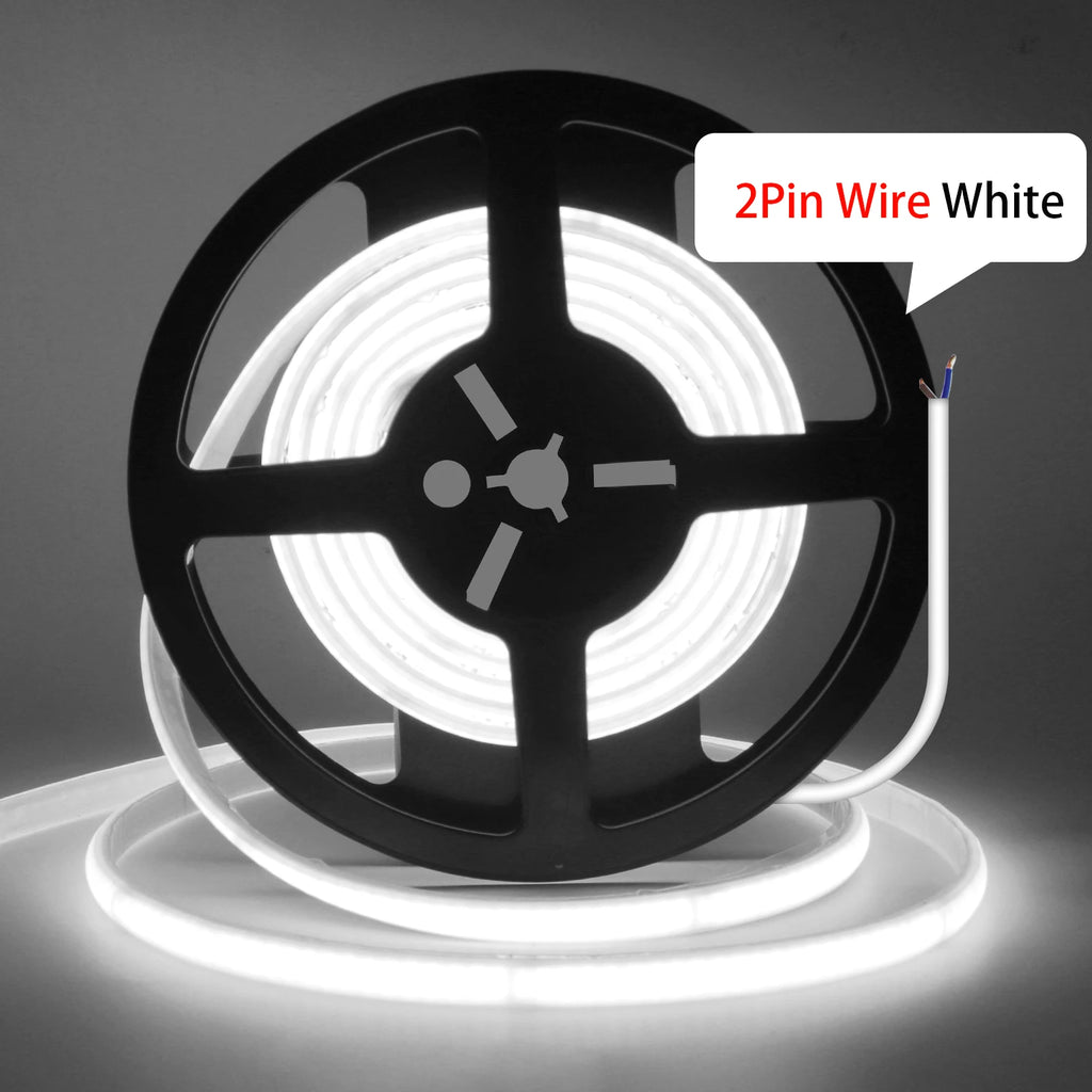 220V Dimmable COB LED Adhesive Strip With Dimmer/Switch White Warm Natural Flexible Ribbon Tape 240LEDs/M Indoor Outdoor Decor