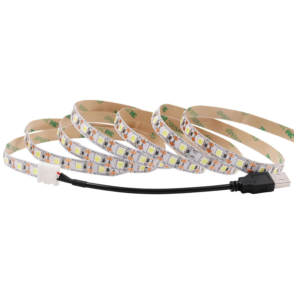 5V USB LED Strip 5050 Cold White/Warm White TV Background Li