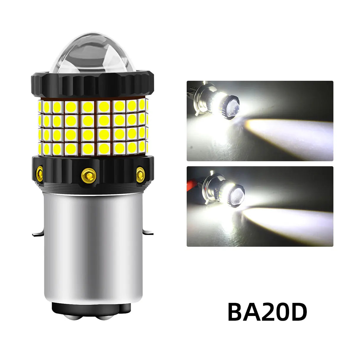 H4 LED P15D BA20D Motorcycle Headlight Bulb CSP Projector Lens White Yellow Hi/Lo Beam Lamp For Moto Scooter Accessories 12V