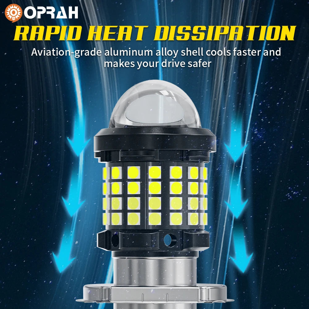 Oprah H4 LED H6 BA20D Motorcycle Headlight Bulb CSP Projecto
