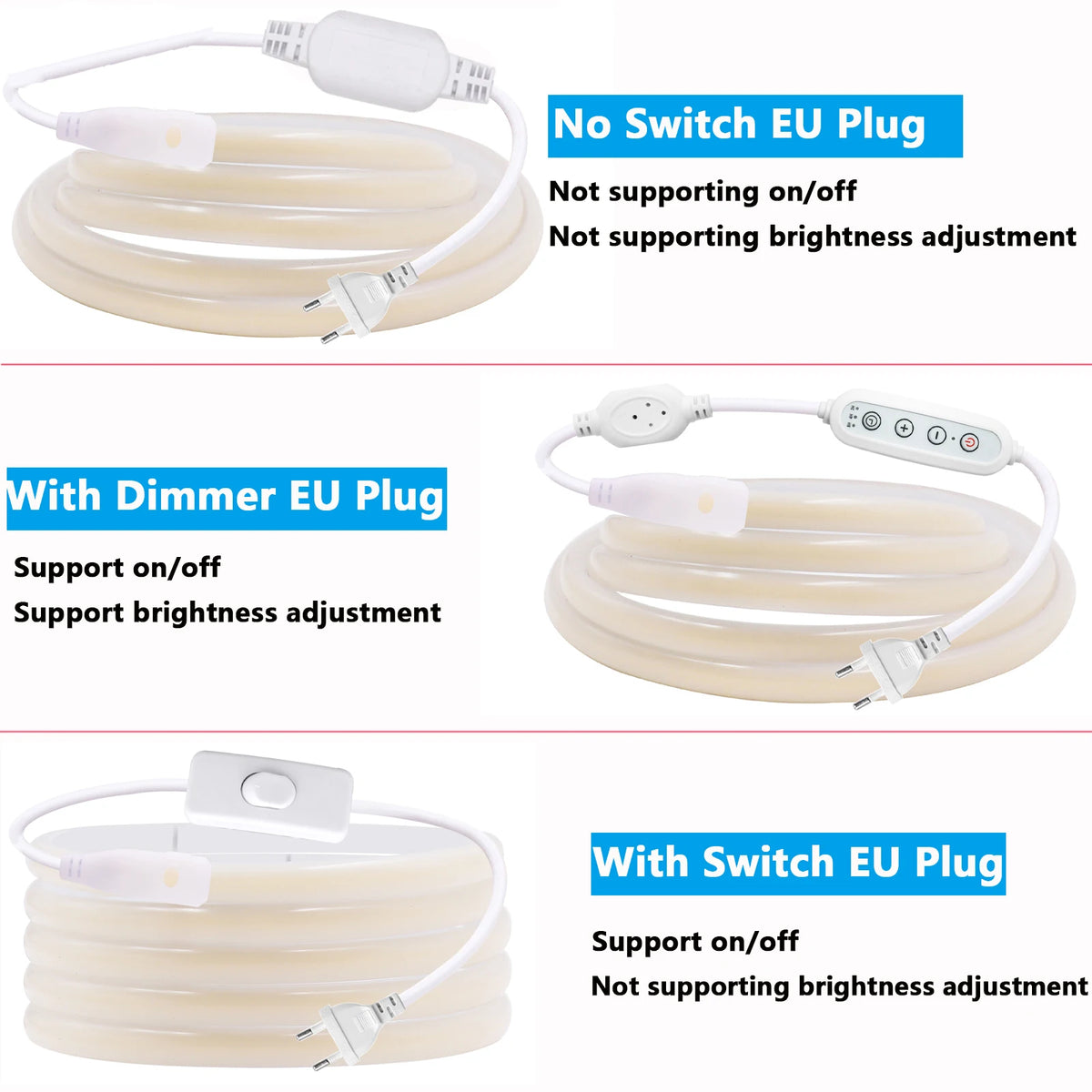 Dimmable Switch 220V COB LED Strip Neon Light Dimmer Power K