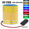 DC 5V COB LED Strip 3mm 5mm 8mm 320LEDs/M High Density Flexi