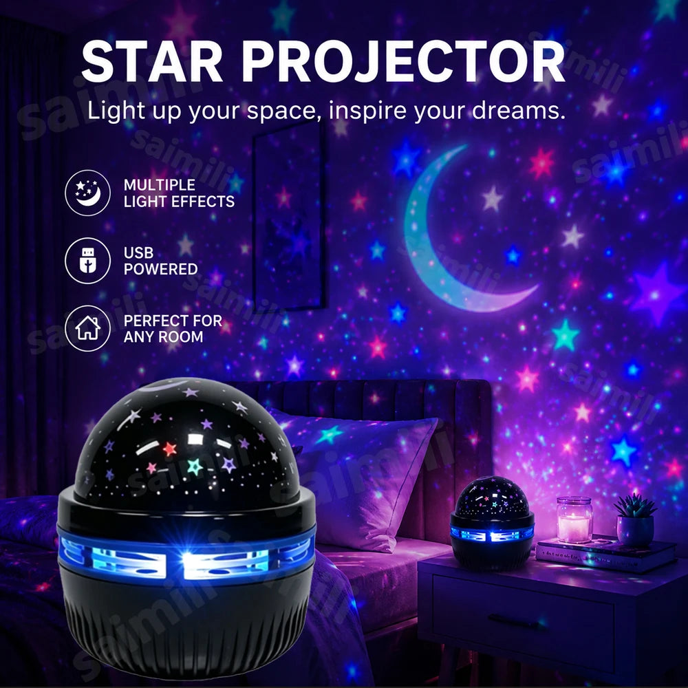 Galaxy Projector RGB Star Projector USB Powered Remote Contr
