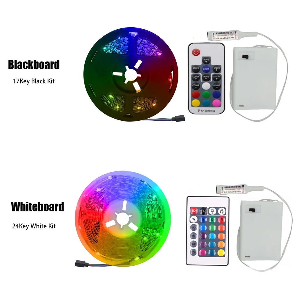 Battery Powed RGB LED Strip DC5V 5050 30LEDs/m IP21/IP65 Wit
