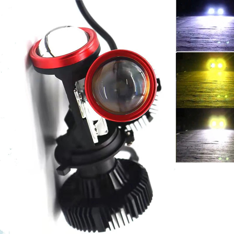 120W Y7S Lamp H4 LED Mini Projector Lens 3000K+4300K+6000K Automobles Bulb 25000LM Triple Colors In One Body Canbus Headlight