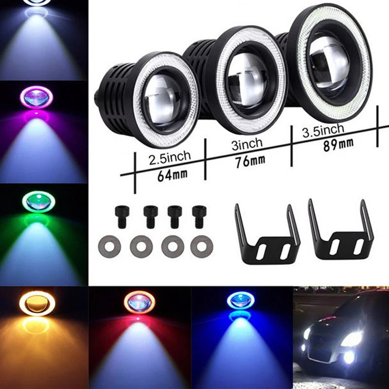 2.5 Inch Angel Eyes Halo Ring 12V Auto Modified Car LED Fog 