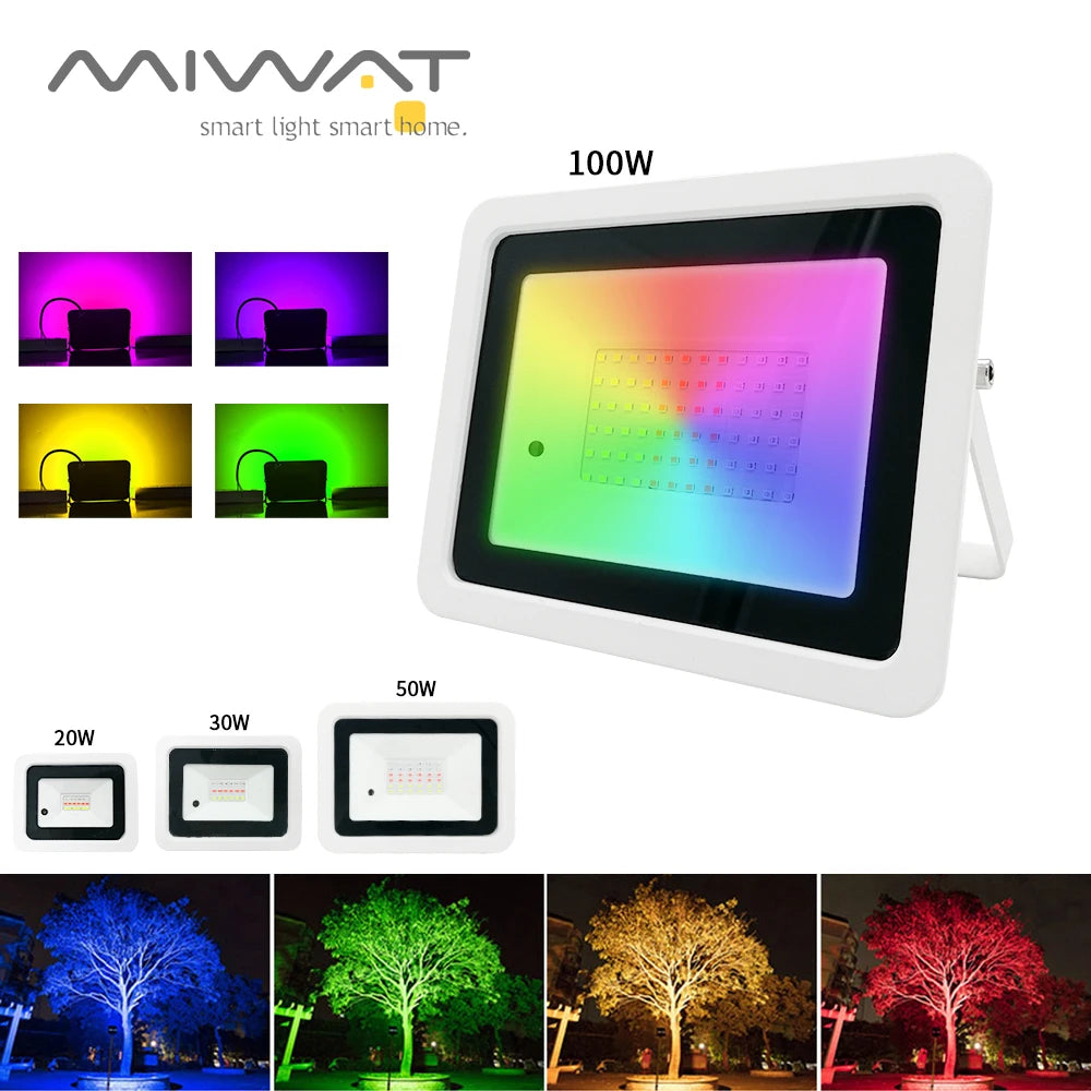 RGB Flood Light 100W 50W 30W 20W RGB Reflector IP68 Waterpro