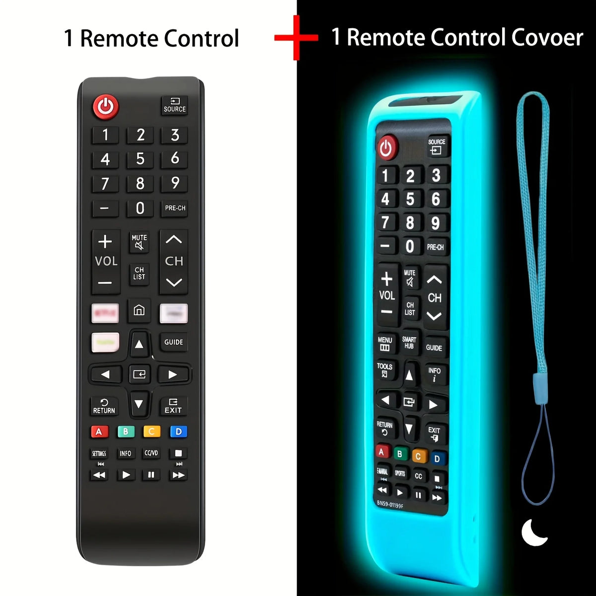 Universal Remote Control Protective Case and Remote Control Compatible with Samsung TV LCD LED HDTV 3D Smart TV Models
