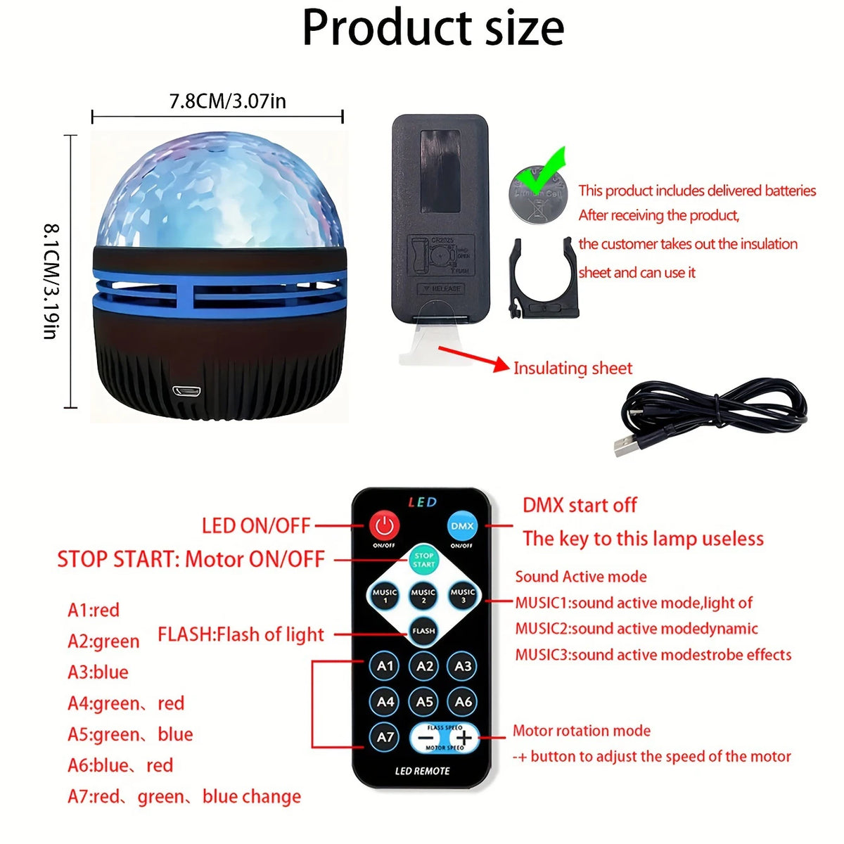 USB LED Aurora Projection Lamp Remote Control Electronic Lum