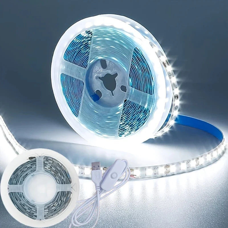 5V USB LED Lights Strip Button Switch Flexible Ribbon SMD352