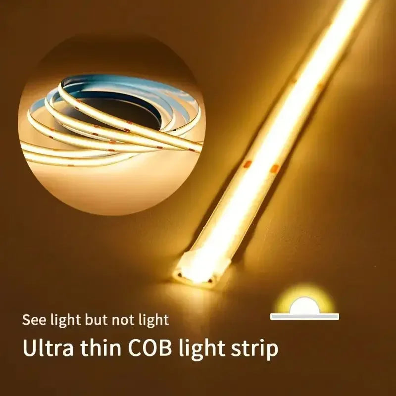 5V USB COB LED Light Strip Linear Touch Dimmable Flexible Di