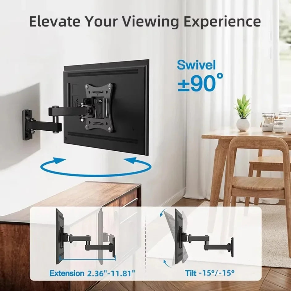Full Motion TV Monitor Wall Mount Bracket Articulating Arms 