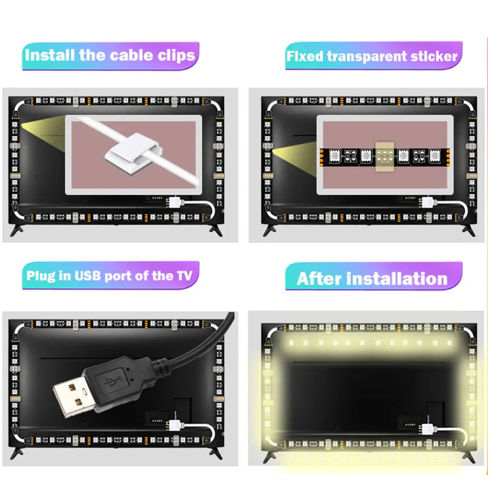 LED Strip Lights RGB 5V TV Led Backlight Strip 30Leds/M Led 