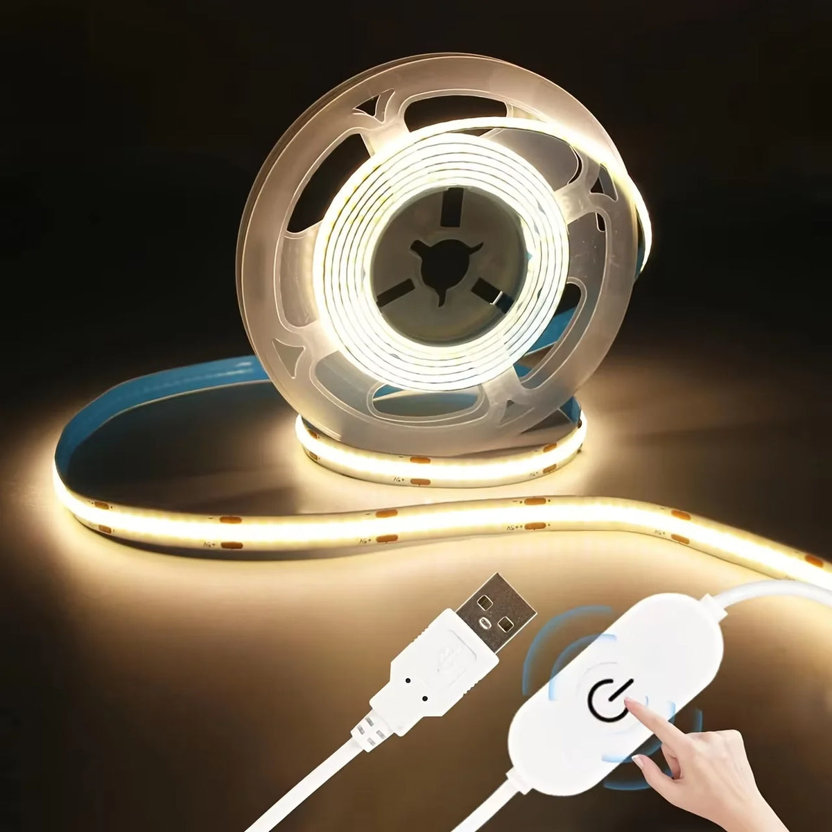 1m-5m USB COB LED Strip Light 5V 320LEDs/m DIY TV Mirror Bac