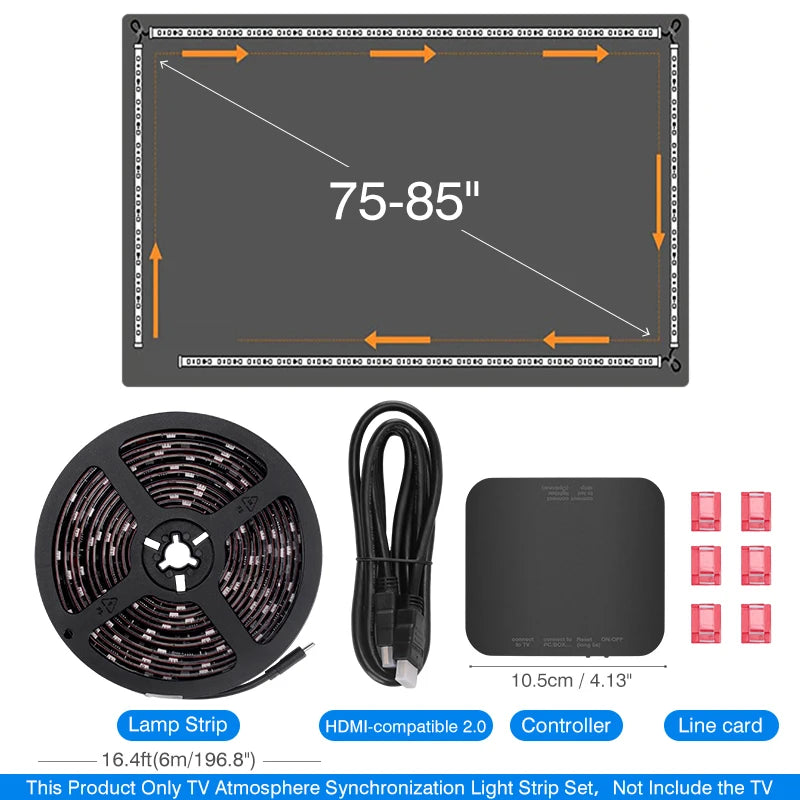 Christmas Ambient TV LED Backlight Sync to Screen For 40-130 Inch Real-Time Sync Light Strip For 4K HDMI-Compatible 2.0 Device