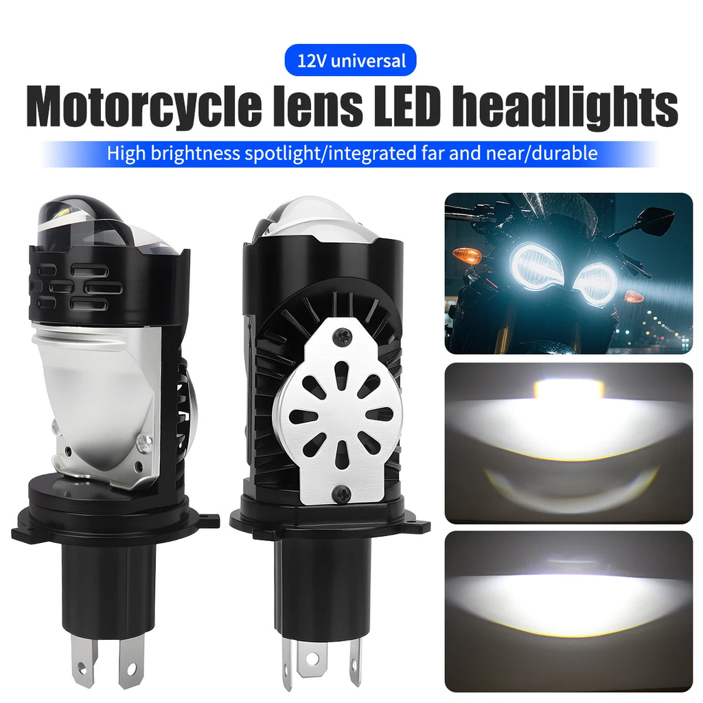 2x H4 LED Motorcycle Headlight Bulbs Super Bright Spotlight 