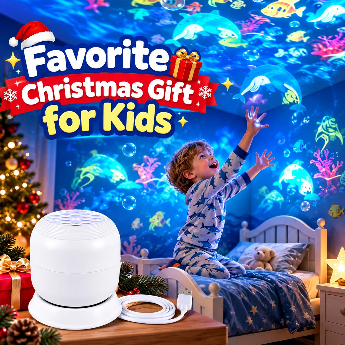 360 Rotating Galaxy Ocean Star Projector Night Light Dynamic