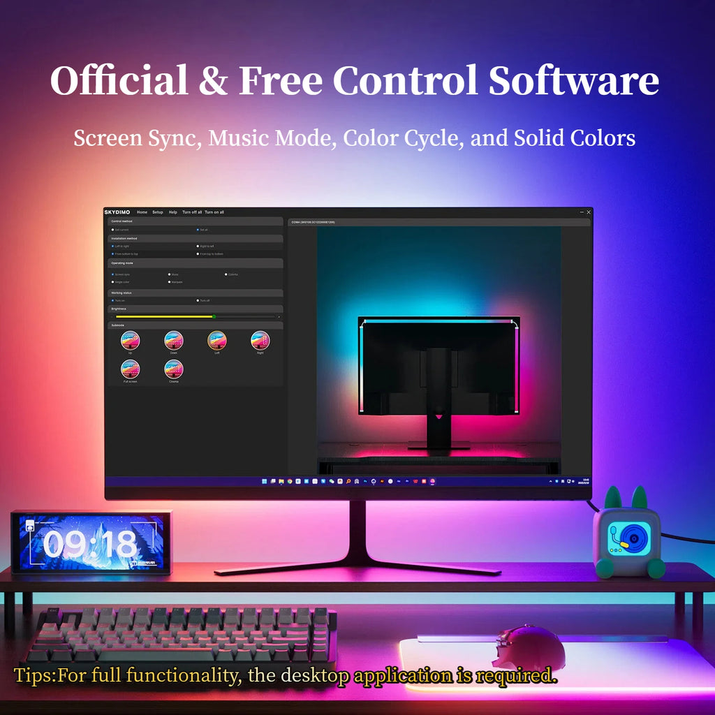 Upgrade RGB PC Backlight for 24-34 Inch Monitor Led Light wi