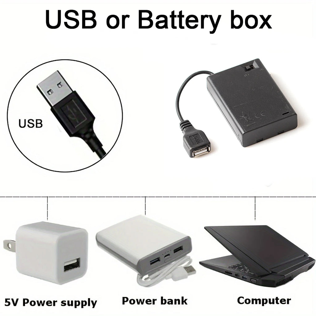 RGB LED Lights with Battery USB 5V LED Strip Lights IR Remot